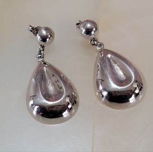 Vintage Sterling Silver Designer Marked Pierced Earrings
